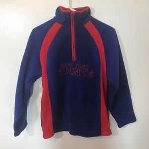 NY Giants Blue/Red 1/2 Zip Reebok Sweatshirt M